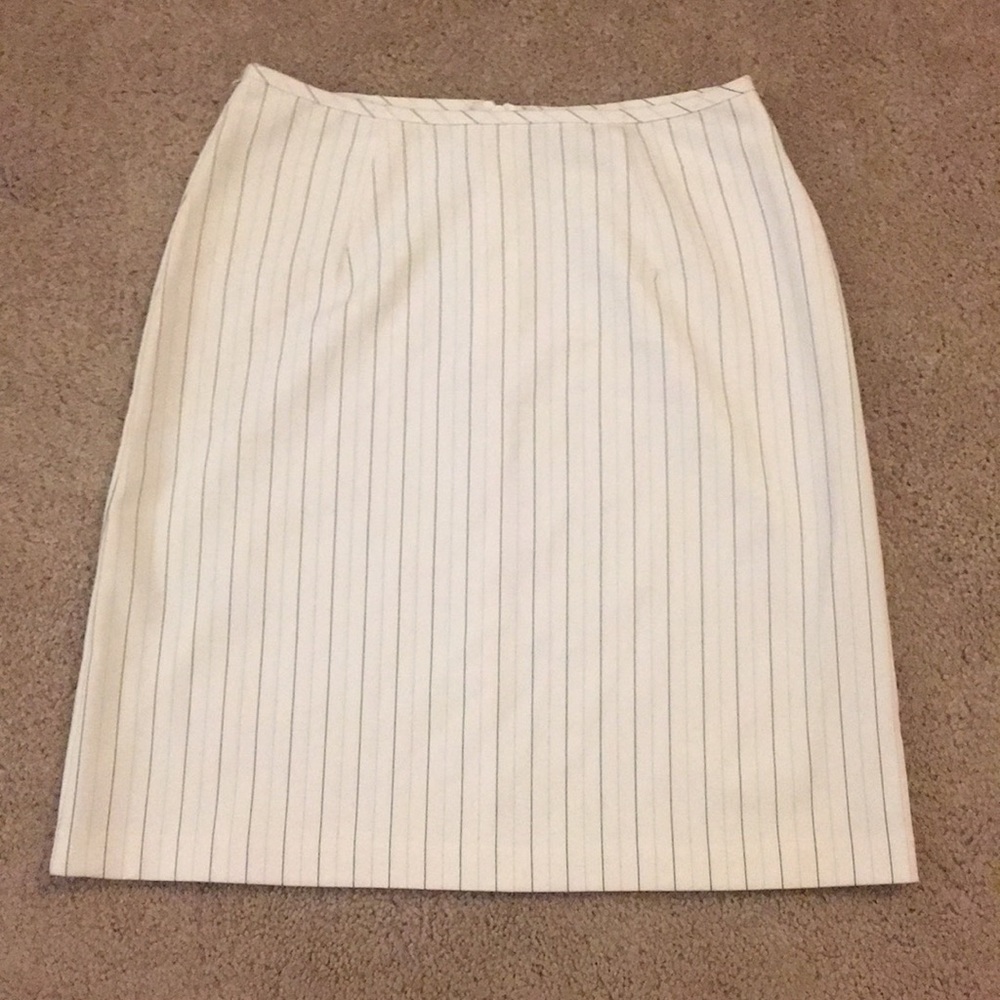 White Striped Pencil Skirt